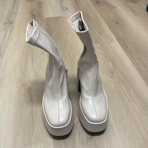 Zara cream platform booties.